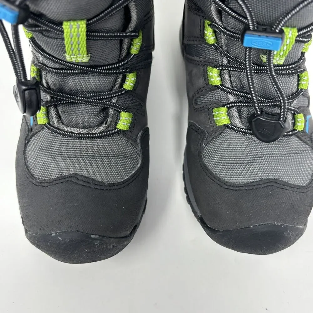 Keen Kids Levo Waterproof Insulated Winter Snow Boots Gray Blue Sz 8